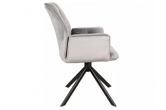 Chaise rembourrée en velours pivotante 180° accoudoirs et pieds en métal Oogie II
