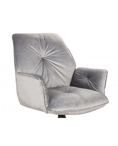 Chaise rembourrée en velours pivotante 180° accoudoirs et pieds en métal Oogie II