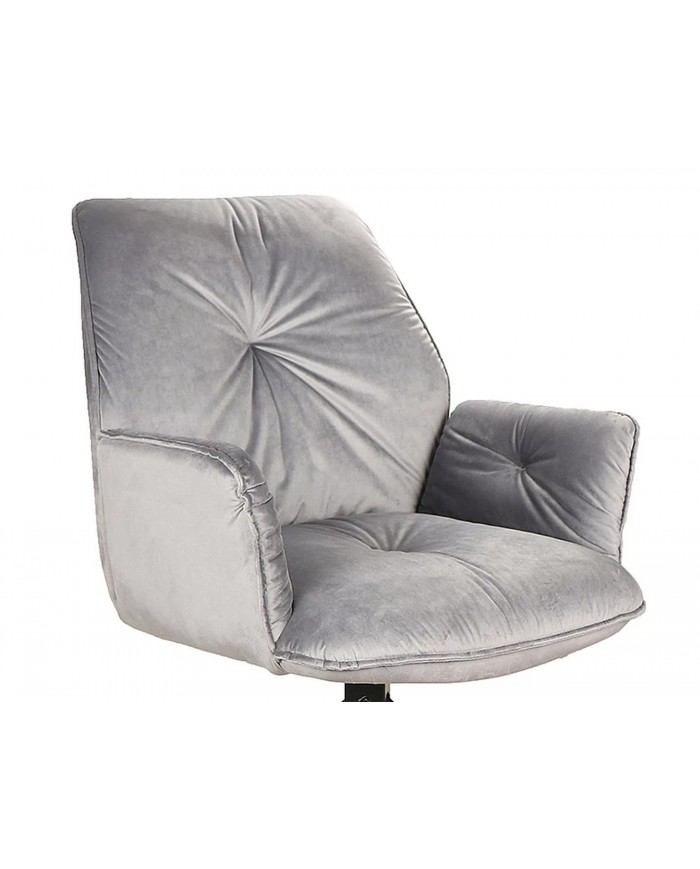 Chaise rembourrée en velours pivotante 180° accoudoirs et pieds en métal Oogie II