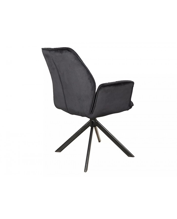 Chaise rembourrée en velours pivotante 180° accoudoirs et pieds en métal Oogie II