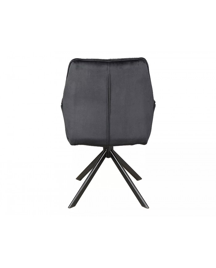 Chaise rembourrée en velours pivotante 180° accoudoirs et pieds en métal Oogie II