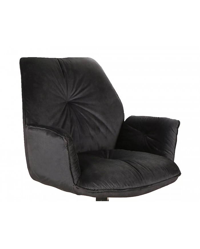 Chaise rembourrée en velours pivotante 180° accoudoirs et pieds en métal Oogie II