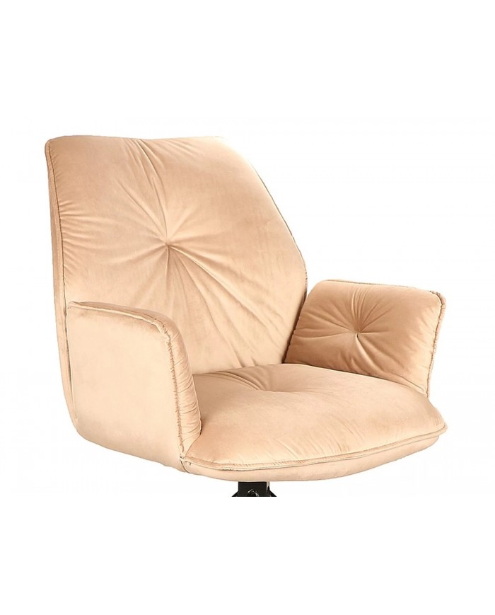 Chaise rembourrée en velours pivotante 180° accoudoirs et pieds en métal Oogie II
