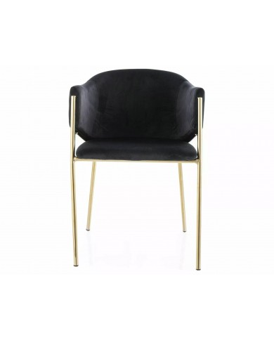 Chaise rembourrée en velours avec pieds métal dorés Orbe I