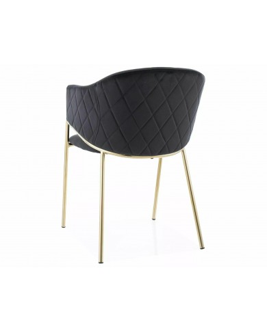Chaise rembourrée en velours avec pieds métal dorés Orbe I