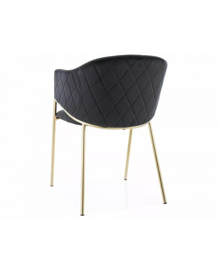 Chaise rembourrée en velours avec pieds métal dorés Orbe I