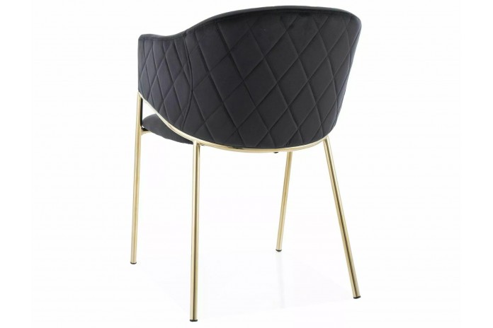 Chaise rembourrée en velours avec pieds métal dorés Orbe I