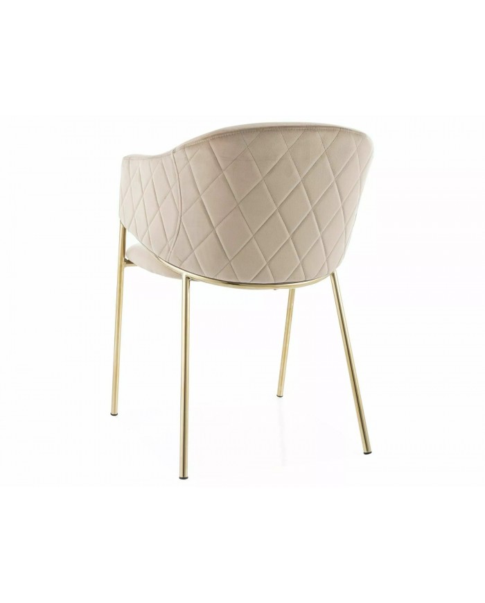 Chaise rembourrée en velours avec pieds métal dorés Orbe I