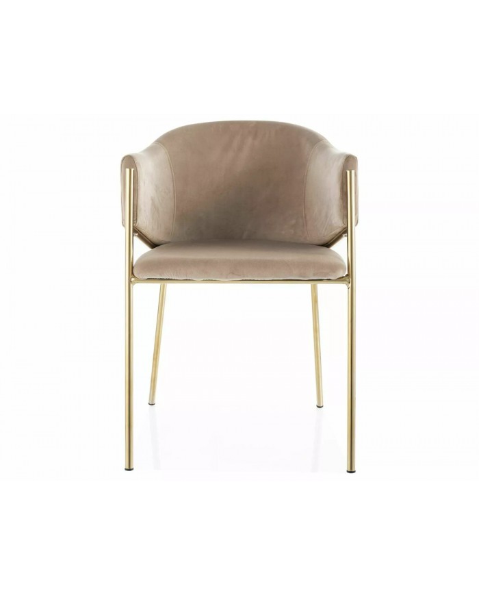 Chaise rembourrée en velours avec pieds métal dorés Orbe I