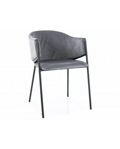 Chaise rembourrée en velours avec pieds métal noir Orbe II
