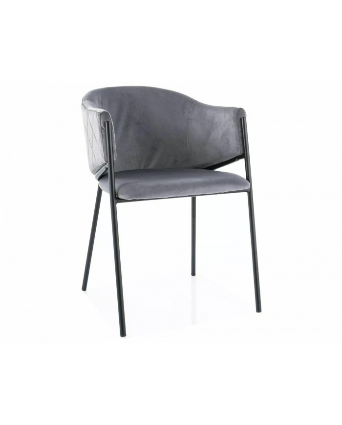 Chaise rembourrée en velours avec pieds métal noir Orbe II