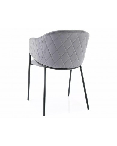 Chaise rembourrée en velours avec pieds métal noir Orbe II