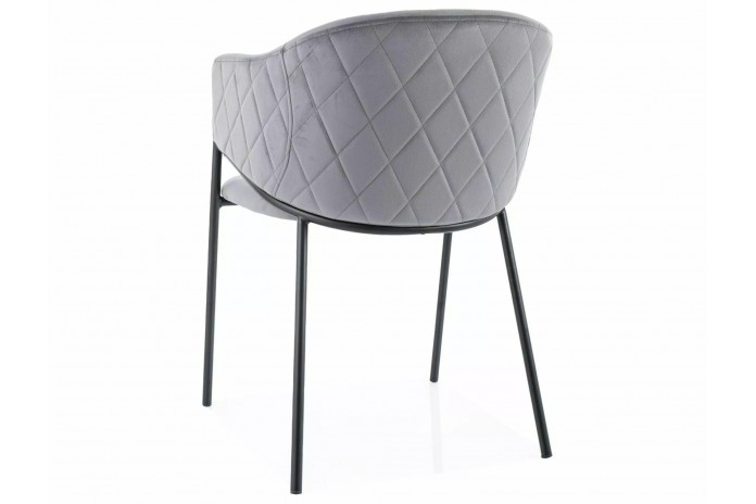 Chaise rembourrée en velours avec pieds métal noir Orbe II