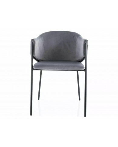 Chaise rembourrée en velours avec pieds métal noir Orbe II