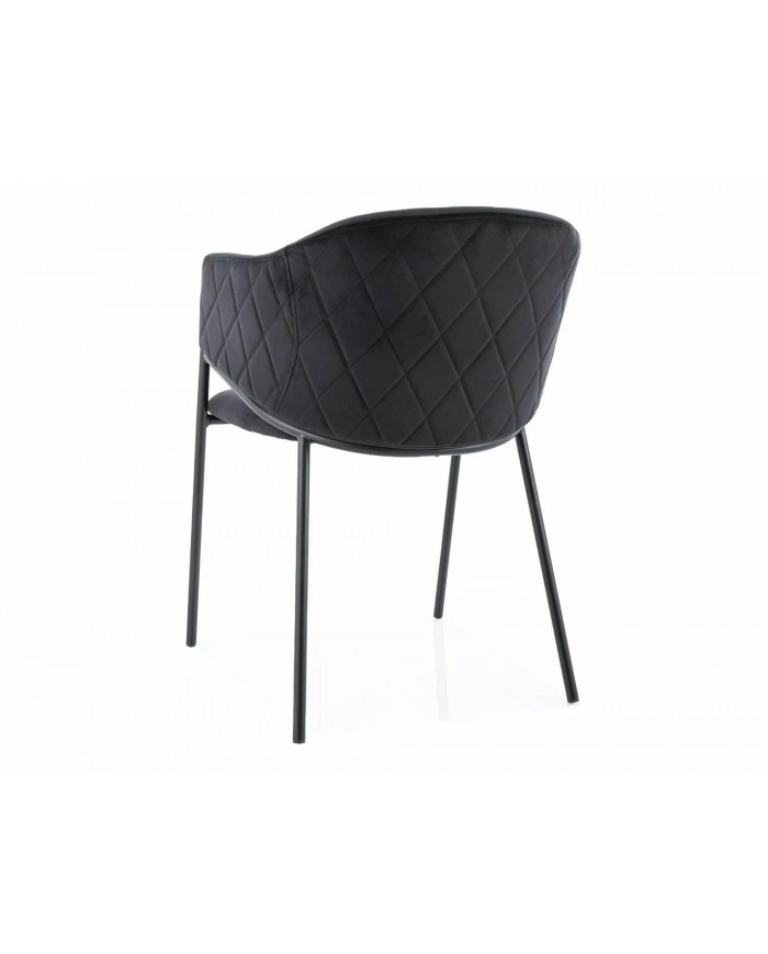 Chaise rembourrée en velours avec pieds métal noir Orbe II