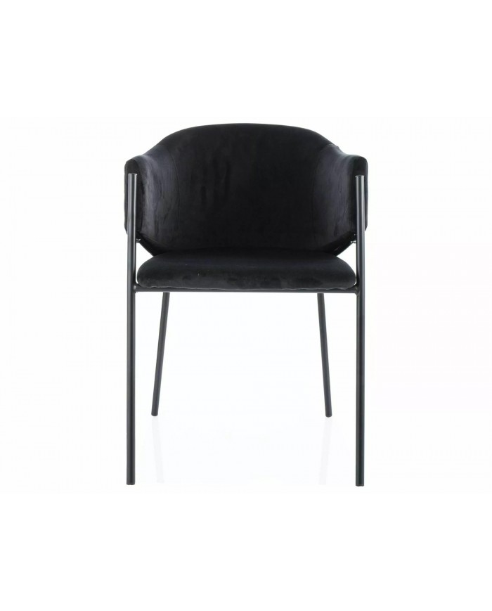 Chaise rembourrée en velours avec pieds métal noir Orbe II