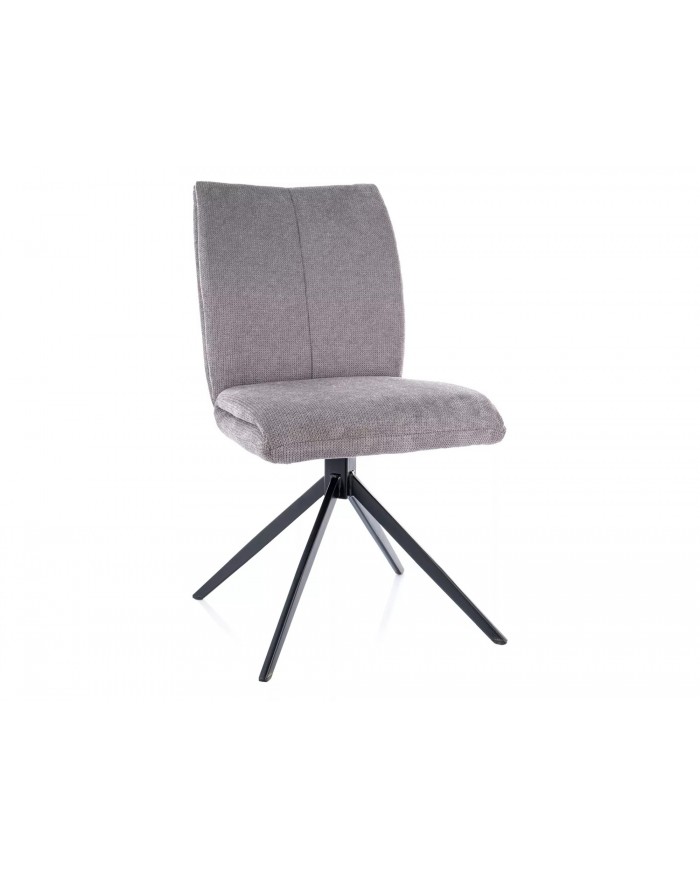 Chaise rembourrée en tissu pivotante 180° avec pieds en métal Coco I