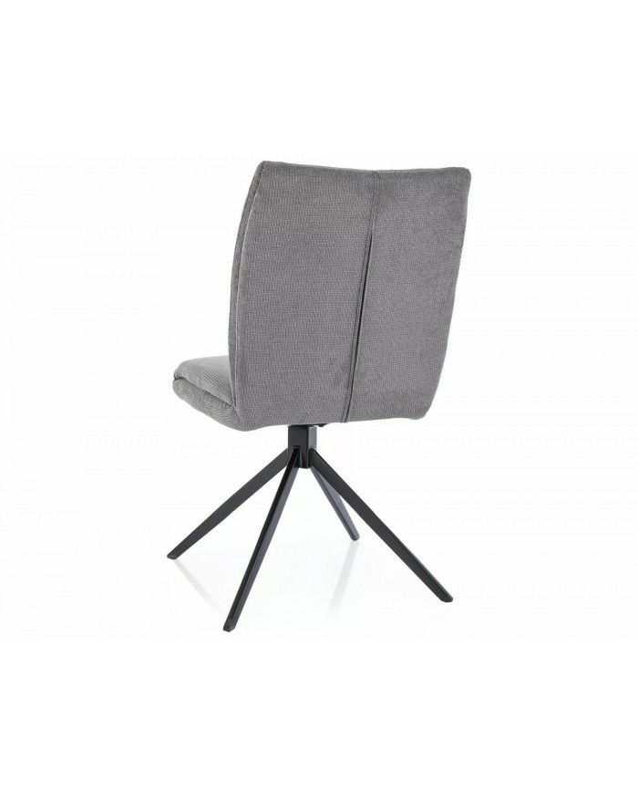Chaise rembourrée en tissu pivotante 180° avec pieds en métal Coco I