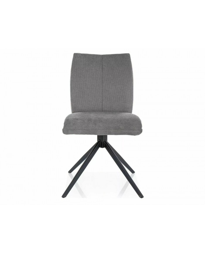 Chaise rembourrée en tissu pivotante 180° avec pieds en métal Coco I