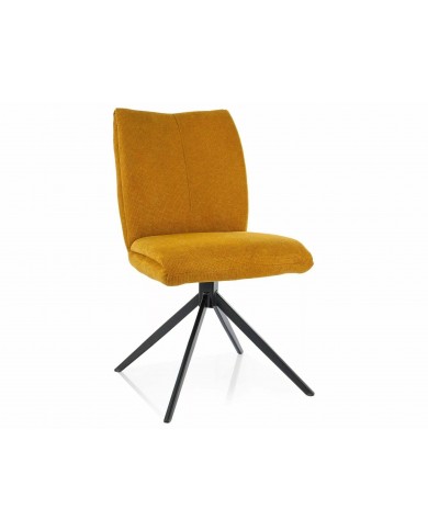 Chaise rembourrée en tissu pivotante 180° avec pieds en métal Coco I