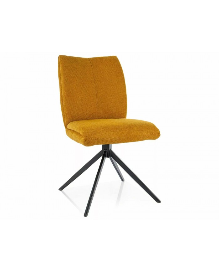 Chaise rembourrée en tissu pivotante 180° avec pieds en métal Coco I