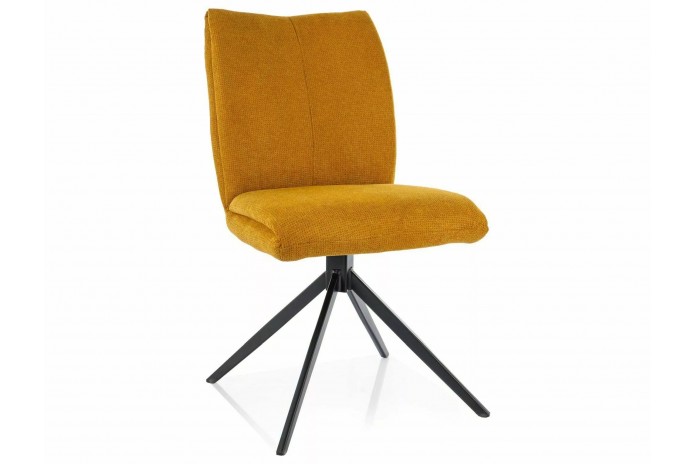 Chaise rembourrée en tissu pivotante 180° avec pieds en métal Coco I