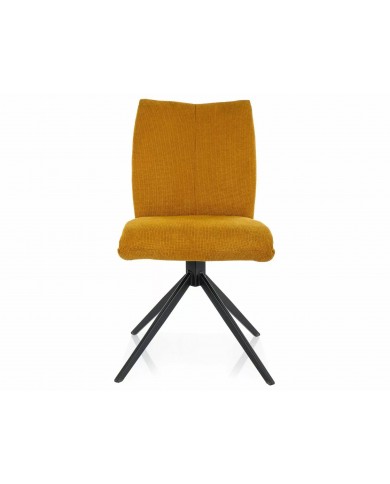 Chaise rembourrée en tissu pivotante 180° avec pieds en métal Coco I