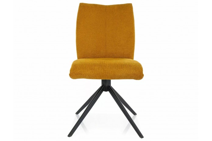 Chaise rembourrée en tissu pivotante 180° avec pieds en métal Coco I
