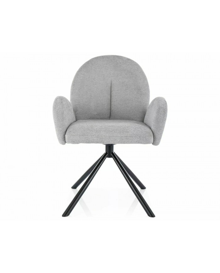 Chaise rembourrée pivotante en tissu avec pieds en métal Nuage