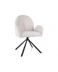 Chaise rembourrée pivotante en tissu avec pieds en métal Nuage