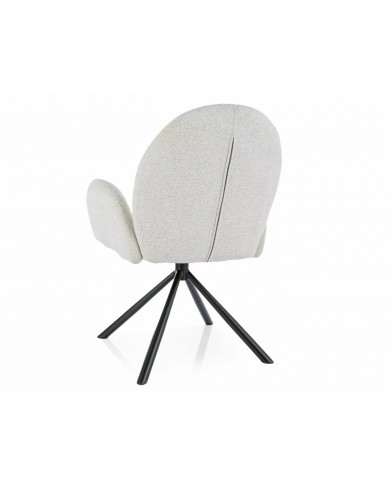 Chaise rembourrée pivotante en tissu avec pieds en métal Nuage