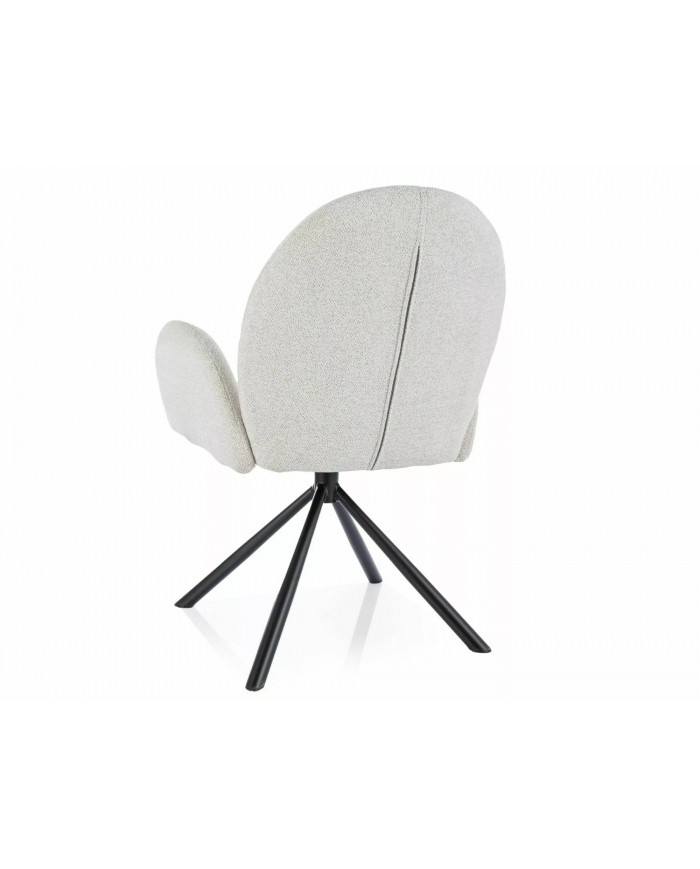 Chaise rembourrée pivotante en tissu avec pieds en métal Nuage