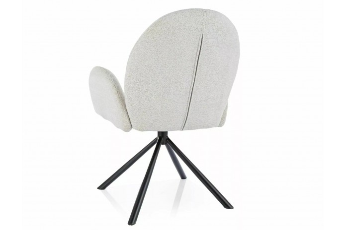 Chaise rembourrée pivotante en tissu avec pieds en métal Nuage