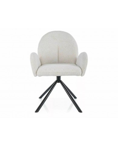 Chaise rembourrée pivotante en tissu avec pieds en métal Nuage