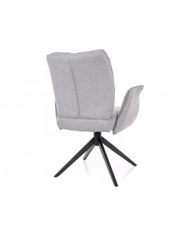 Chaise rembourrée ressorts pivotante en tissu avec pieds en métal Wing