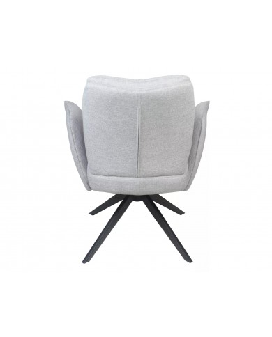 Chaise rembourrée ressorts pivotante en tissu avec pieds en métal Wing