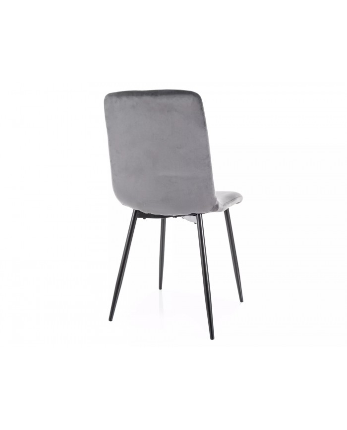 Chaise rembourrée en velours avec pieds en métal Daren
