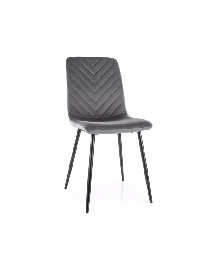Chaise rembourrée en velours avec pieds en métal Daren