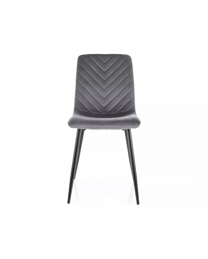Chaise rembourrée en velours avec pieds en métal Daren