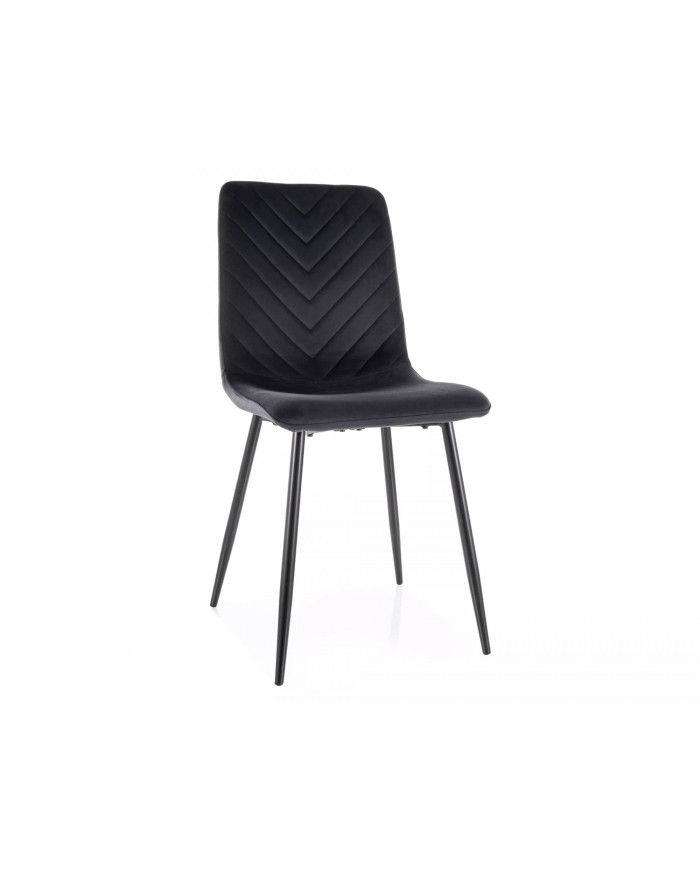 Chaise rembourrée en velours avec pieds en métal Daren