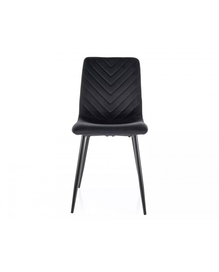 Chaise rembourrée en velours avec pieds en métal Daren