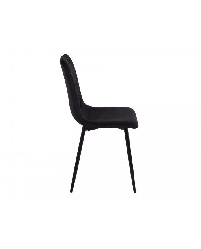 Chaise rembourrée en velours avec pieds en métal Daren