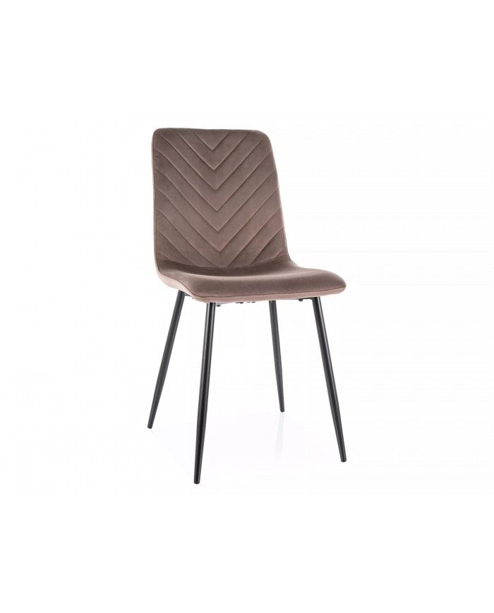 Chaise rembourrée en velours avec pieds en métal Daren