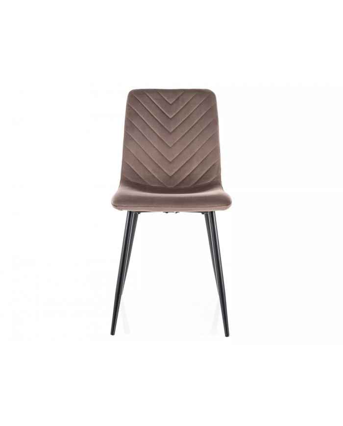 Chaise rembourrée en velours avec pieds en métal Daren