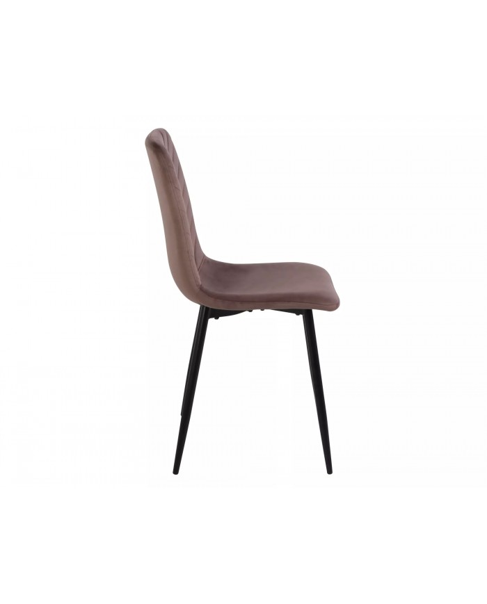 Chaise rembourrée en velours avec pieds en métal Daren