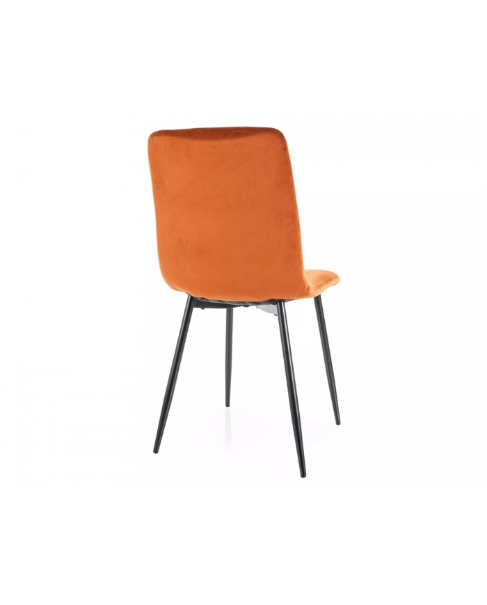 Chaise rembourrée en velours avec pieds en métal Daren