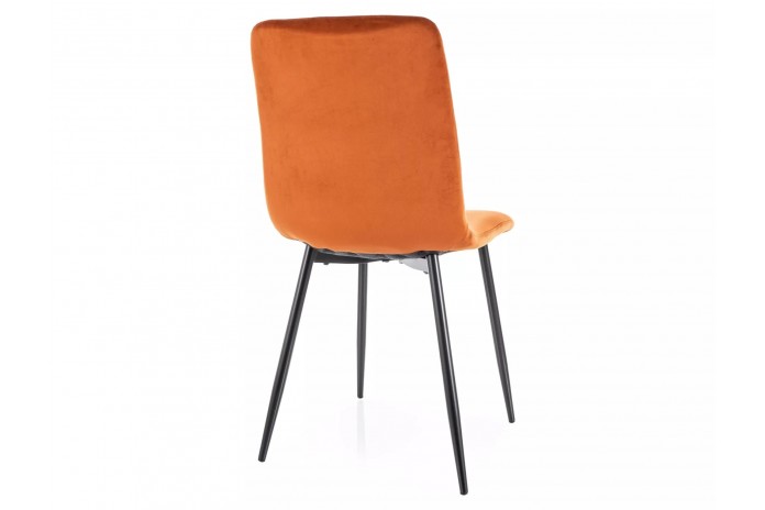 Chaise rembourrée en velours avec pieds en métal Daren