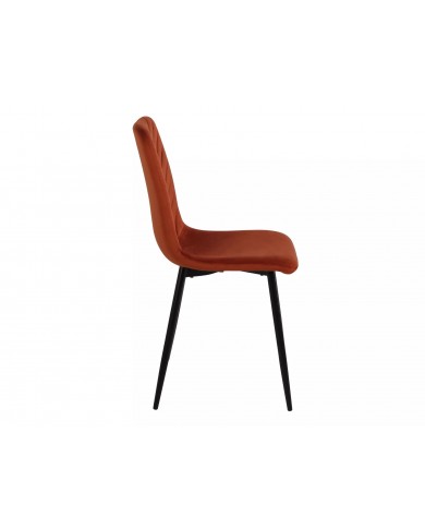 Chaise rembourrée en velours avec pieds en métal Daren