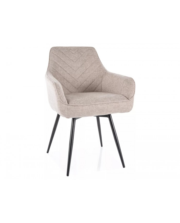 Chaise rembourrée en tissu avec pieds en métal Versio