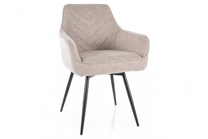 Chaise rembourrée en tissu avec pieds en métal Versio